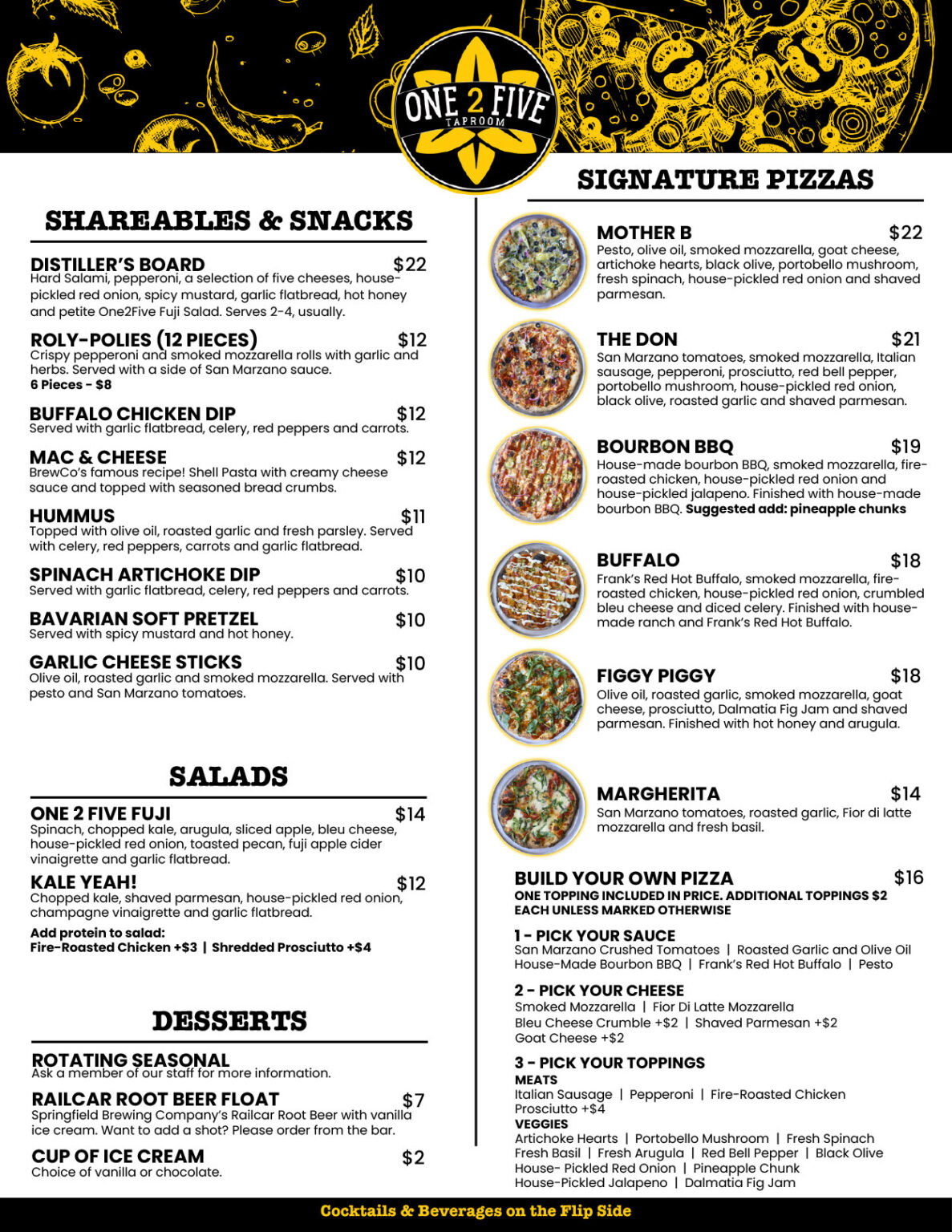 Uncle Five Menu Rnf One2Five Taproom - Springfield Brewing Company